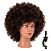 headdoll afro curly front view showing full curl shape and styling realism