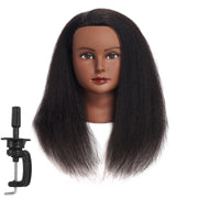 Headwinn front view with clamp showing natural hair and easy practice benefits