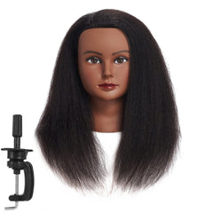 Headwinn front view with clamp showing natural hair and easy practice benefits