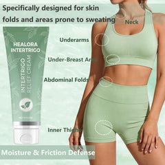 Healora Intertrigo cream texture close-up demonstrating smooth spread