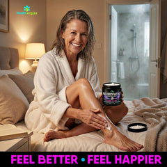 Healthergize being massaged into foot for overnight comfort