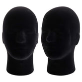 Hedume front view black mannequin head showing clean display and contrast