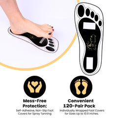 HeeStar in-use on client feet showing hygienic barrier and stain prevention benefit