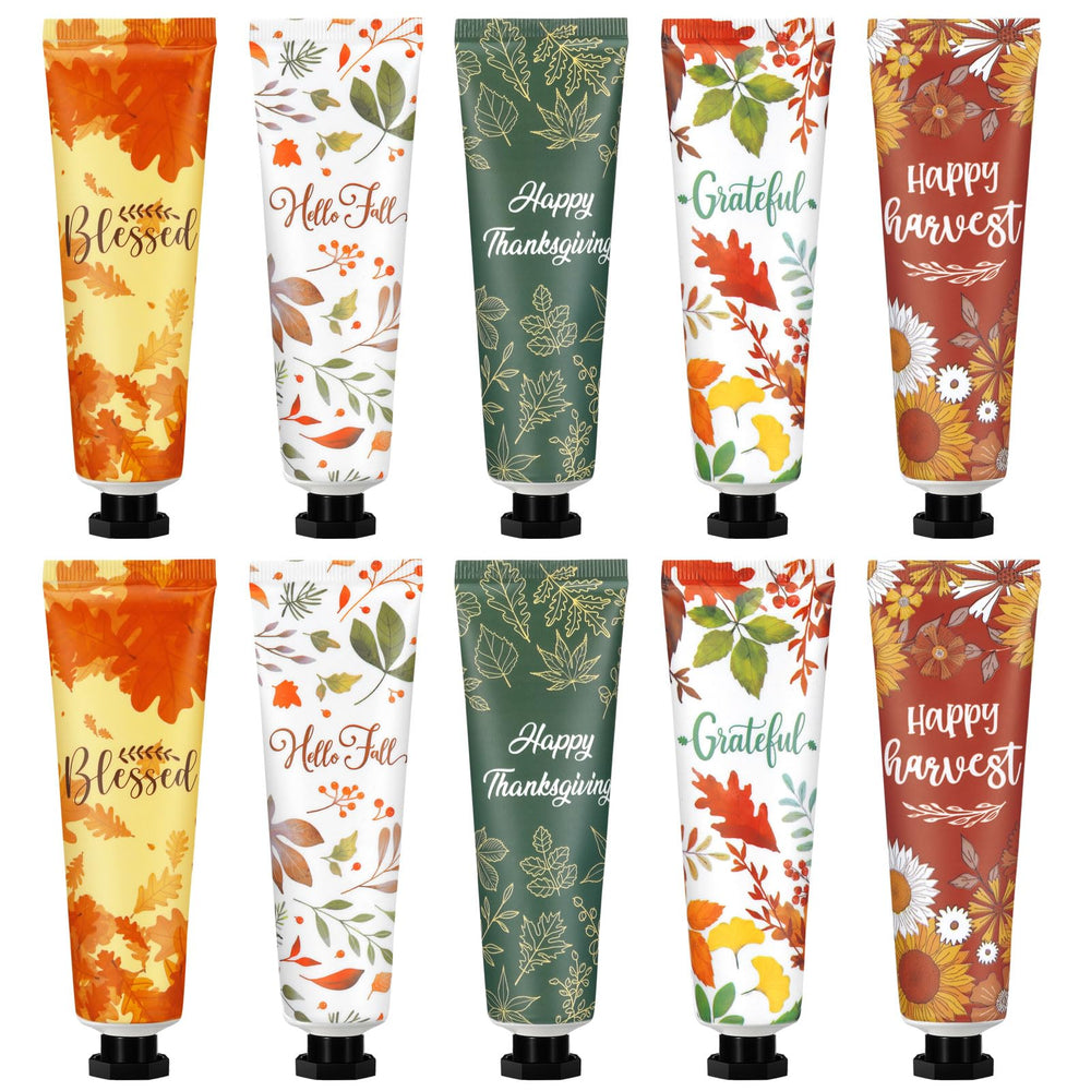 Heigble front packaging of fall hand lotion set showing five scented tubes and gift-ready display