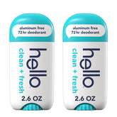 hello front packaging showing two-stick value pack and scent label for clarity
