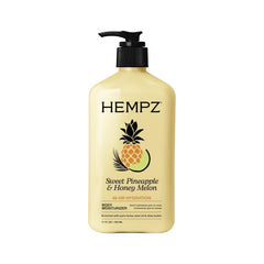 Hempz front bottle view showing label and tropical scent benefits