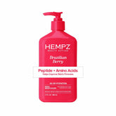 Hempz front pump bottle showing 17 fl oz label and easy dispensing benefit