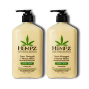 Hempz front packaging bottle showing brand and scent, highlights nourishing hydration
