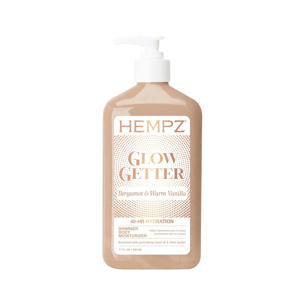 Hempz front bottle showing label and shimmer benefit