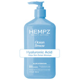 Hempz bottle front view showing Ocean Breeze label and volume benefit