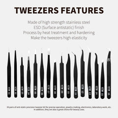 HengTianMei close-up of fine tweezer tips showing precision and clean alignment benefit