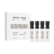 Henry Rose discovery set front view showing four travel vials, ideal for sampling
