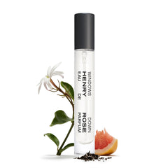 Henry Rose front packaging of Window's Down showing compact travel mist benefit portability