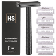 Henson Shaving jet black front view showing sleek finish and durable design benefit