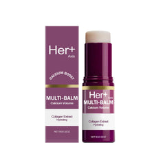 Her+ Axis front stick packaging showing compact travelable balm