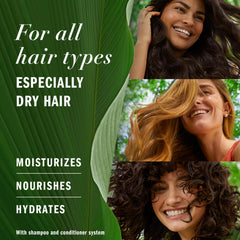 Herbal Essences shampoo pouring into hand for easy lather and soft hair