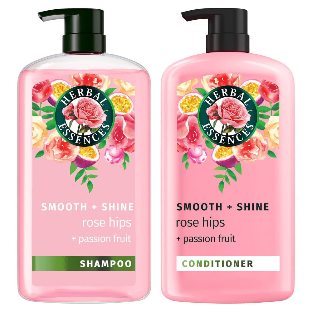 Herbal Essences front packaging showing duo and smoothing benefit