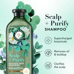 Herbal Essences shampoo pouring texture demonstrating gentle cleansing