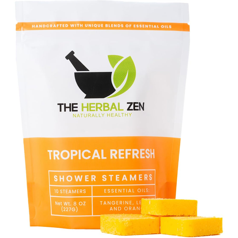 The Herbal Zen pack front view showing citrus-themed label and ten-count benefit