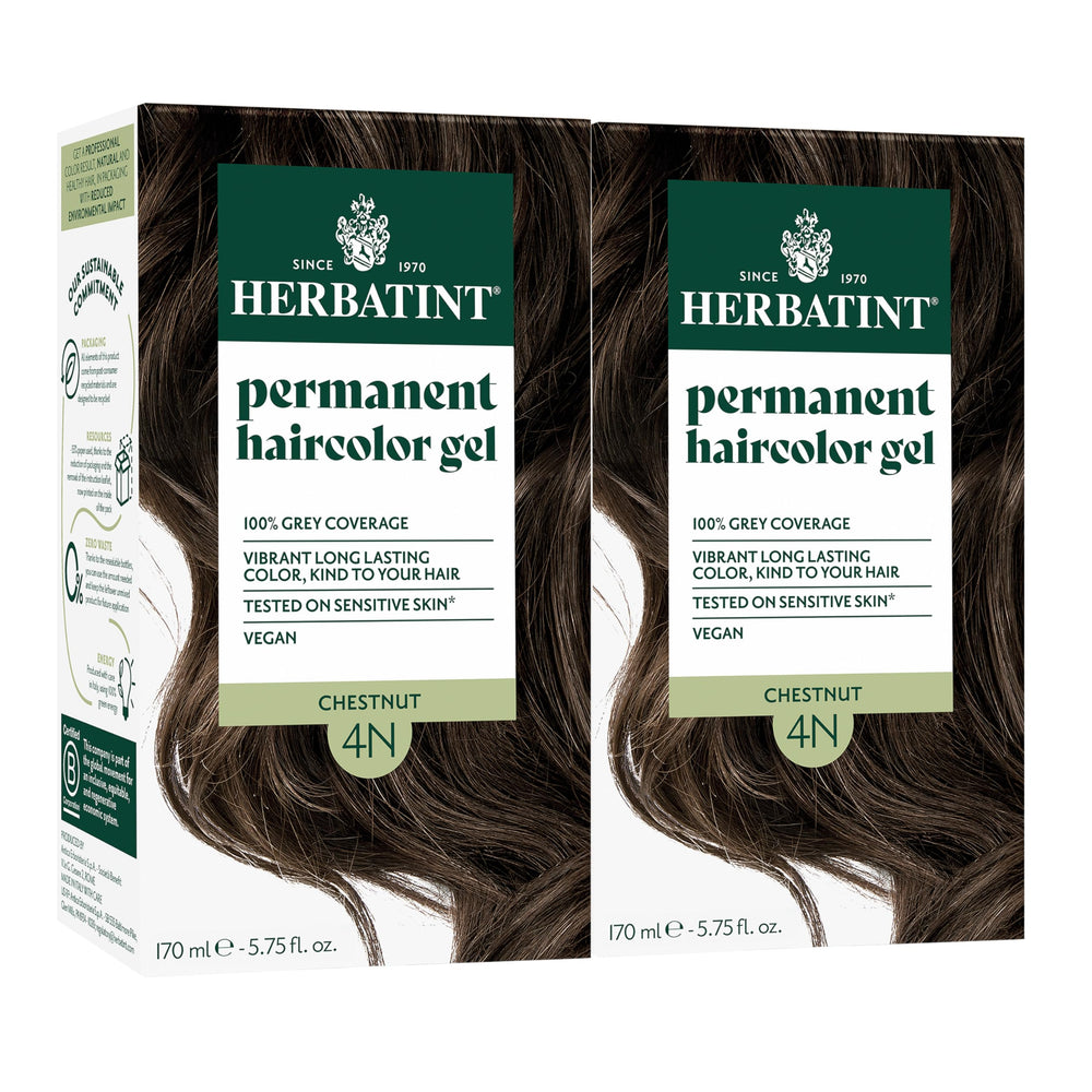 Herbatint front box 4N Chestnut Brown showing shade and benefits