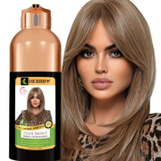 HERBBY front bottle showing Tiger Brown shade and easy-use shampoo format