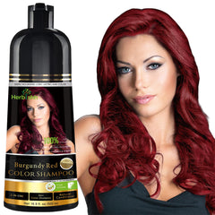Herbishh front bottle showing burgundy shade and benefits