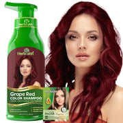 Herbishh front bottle showing grape red label and clear usage benefit