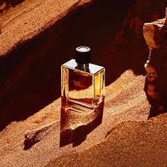 Hermès Terre d'Hermès 75 ml next to everyday objects showing compact travel-friendly size