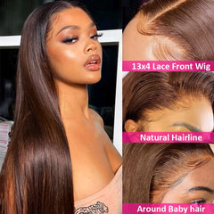 Hermosa 28-inch straight texture showcasing soft, silky Brazilian hair and shine