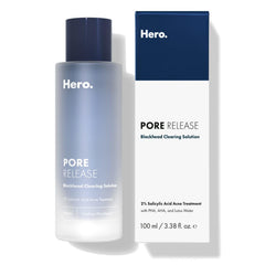 Hero Cosmetics bottle front view showing clean design and product name, highlights clarity