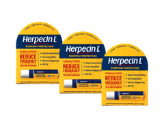Herpecin-L front packaging showing SPF 30 and medicated benefit