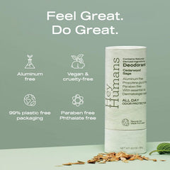 HEY HUMANS texture close-up of creamy deodorant surface with smooth finish for gentle glide