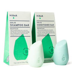 HiBAR front packaging showing two Maintain bars and recyclable wrap for sustainable storage