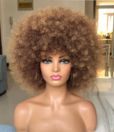 HIHOO front view of afro wig showing natural volume and vintage shape benefit
