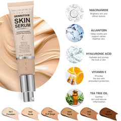 Hilareco PHOERA shade swatches on arm showing color-correcting benefit