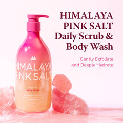HIMALAYA PINKSALT close-up of scrub texture displaying salt particles and creamy gel benefits