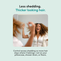 Lathered foam texture of HERS Triple Threat shampoo demonstrating gentle cleansing