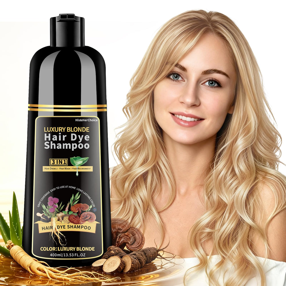 HIS&HERCHOICE front packaging showing product and benefit of even blonde coverage