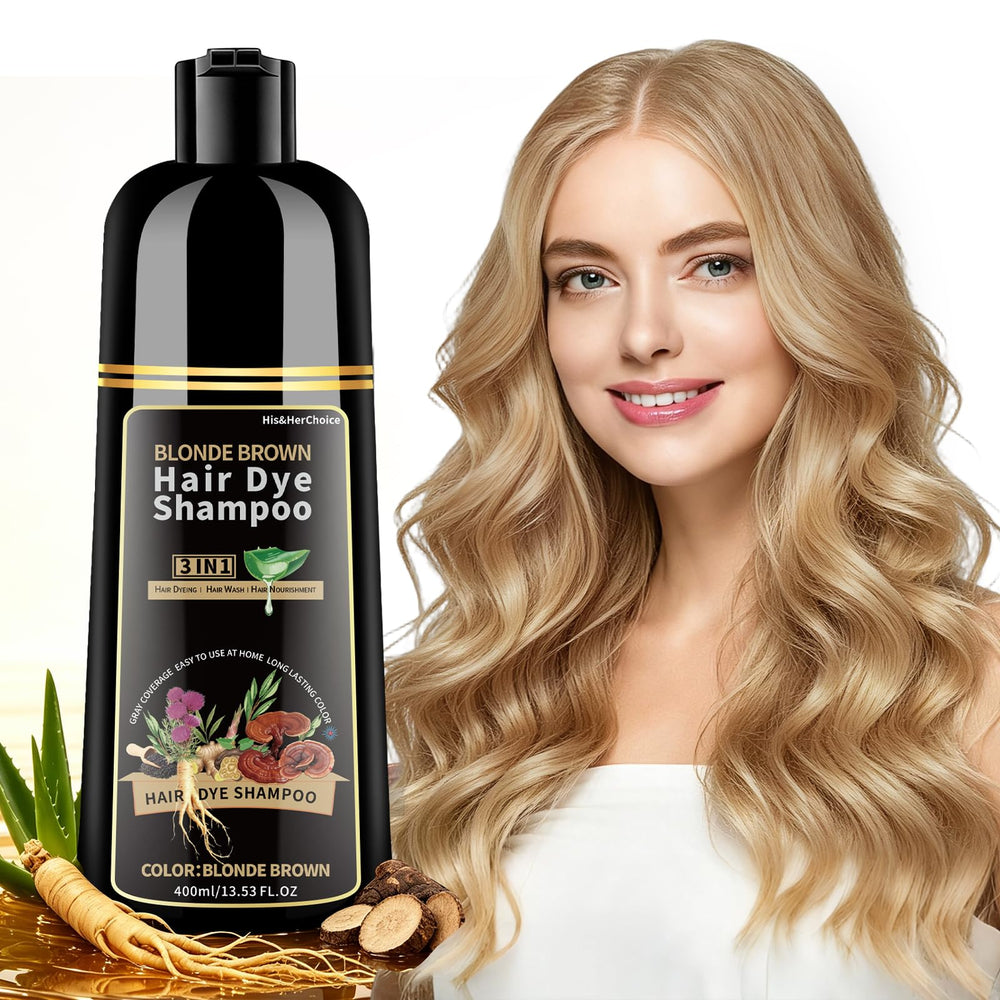 HIS&HERCHOICE front packaging showing blonde brown shade and benefits