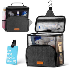 Hiverst front view showing compact tote and outer zip pockets for easy access