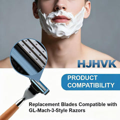 HJHVK cartridge mounted on razor handle demonstrating easy snap‑on fit