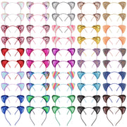 Hoemwarm front packaging showing 50-piece colorful cat ear headbands and variety benefit