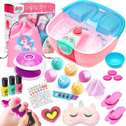 Holycco front packaging of the kids spa kit showing contents and play benefits