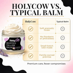 Hand applying HolyCow balm demonstrating quick melt-in hydration benefit