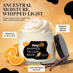 Close-up whipped texture of HolyCow tallow demonstrating airy, melt-in feel