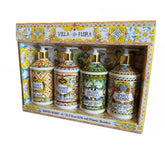 Generic Villa Flora four bottles front view showing assorted scents and neat presentation
