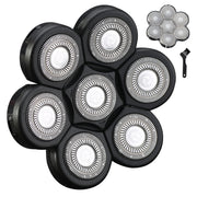 HONTEC 7D black front view showing seven-blade head and universal mount for quick replacement