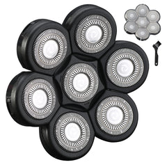 HONTEC 7D black front view showing seven-blade head and universal mount for quick replacement