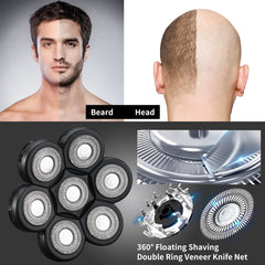 HONTEC 7D black side profile highlighting floating head action for closer shaves