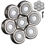 HONTEC front packaging showing seven silvery replacement heads and benefit of refreshed shave